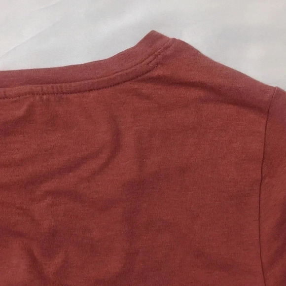 Simply Vera Vera Wang Three Quarter Sleeve Peplum Tee, Color Wild Ginger Size S - Picture 11 of 13